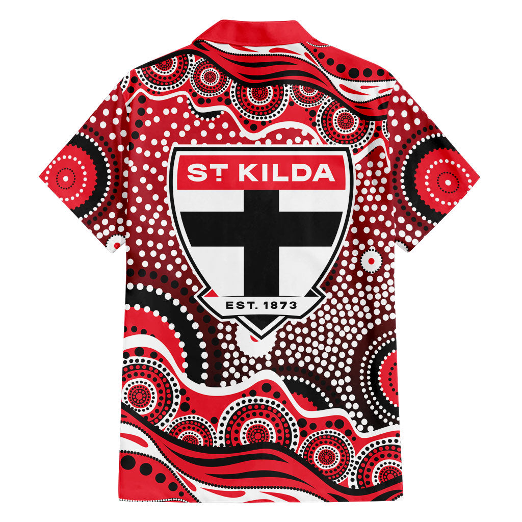 St Kilda Saints Hawaiian Shirt Aboriginal Dot Pattern - Football Mascot Heritage Pride