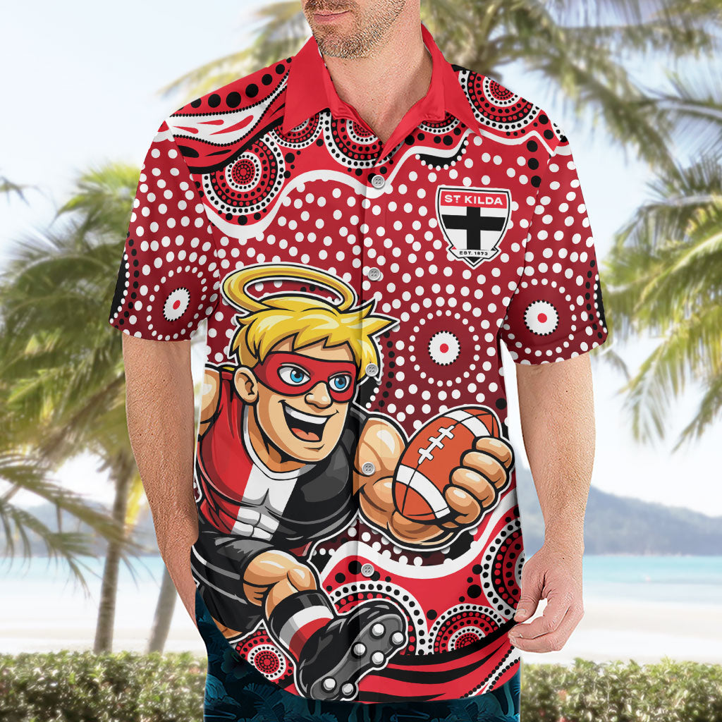 St Kilda Saints Hawaiian Shirt Aboriginal Dot Pattern - Football Mascot Heritage Pride