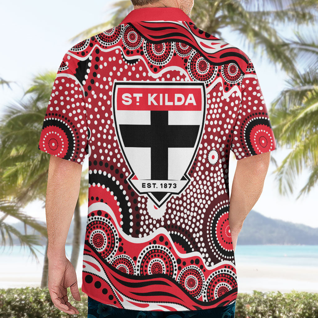 St Kilda Saints Hawaiian Shirt Aboriginal Dot Pattern - Football Mascot Heritage Pride