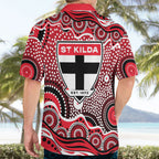 St Kilda Saints Hawaiian Shirt Aboriginal Dot Pattern - Football Mascot Heritage Pride