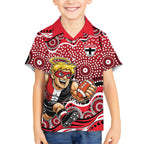 St Kilda Saints Hawaiian Shirt Aboriginal Dot Pattern - Football Mascot Heritage Pride