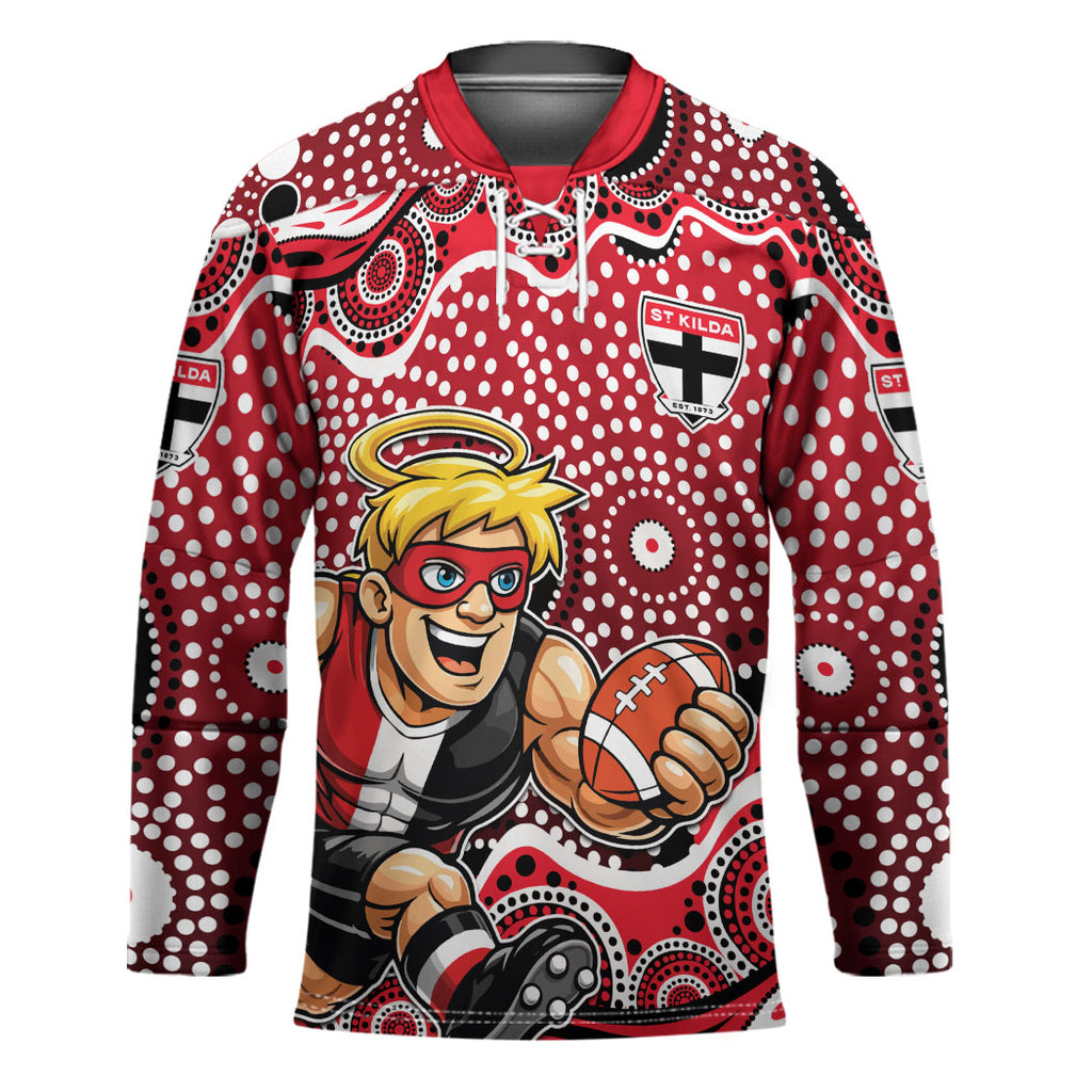 St Kilda Saints Hockey Jersey Aboriginal Dot Pattern - Football Mascot Heritage Pride