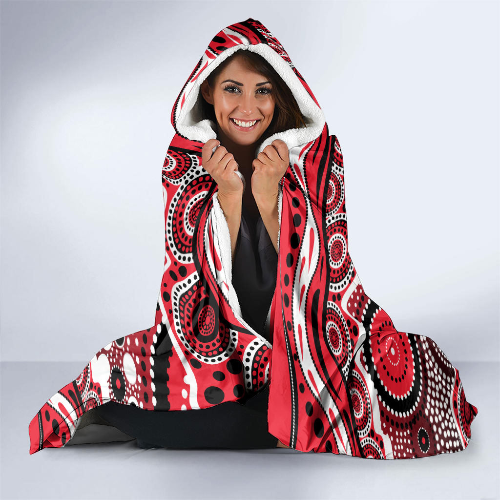 St Kilda Saints Hooded Blanket Aboriginal Dot Pattern - Football Mascot Heritage Pride