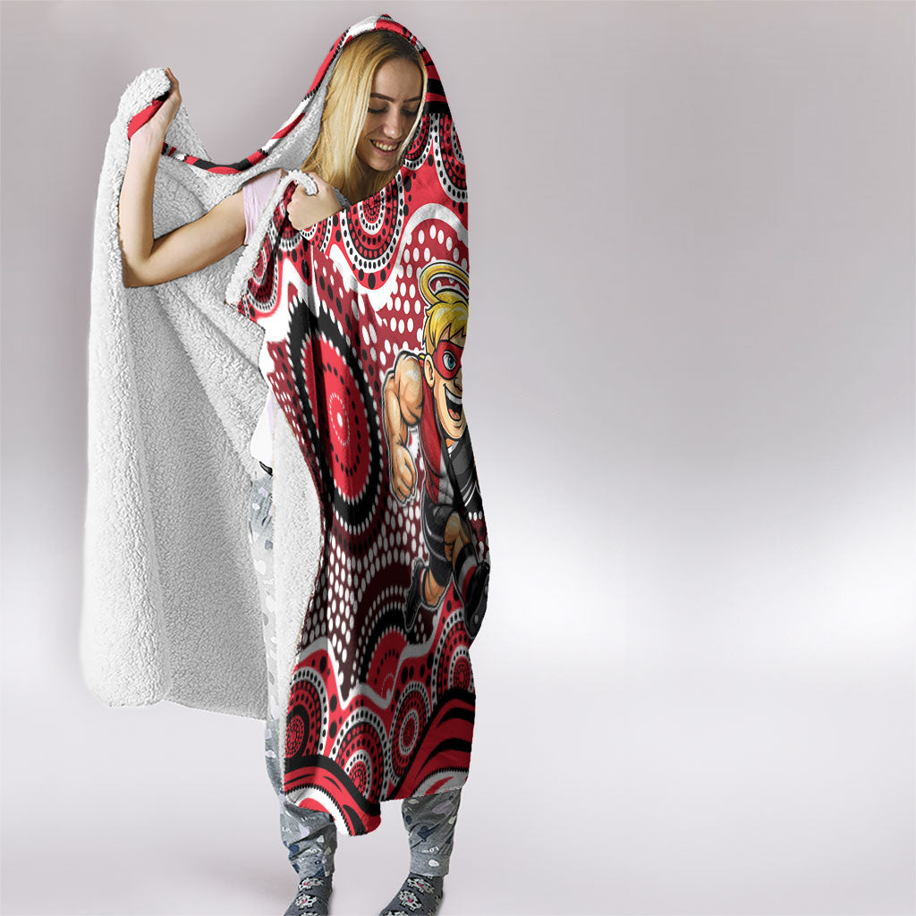 St Kilda Saints Hooded Blanket Aboriginal Dot Pattern - Football Mascot Heritage Pride