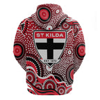 St Kilda Saints Hoodie Aboriginal Dot Pattern - Football Mascot Heritage Pride