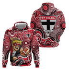 St Kilda Saints Hoodie Aboriginal Dot Pattern - Football Mascot Heritage Pride