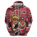 St Kilda Saints Hoodie Aboriginal Dot Pattern - Football Mascot Heritage Pride
