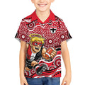 St Kilda Saints Kid Hawaiian Shirt Aboriginal Dot Pattern - Football Mascot Heritage Pride