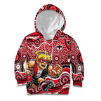 St Kilda Saints Kid Hoodie Aboriginal Dot Pattern - Football Mascot Heritage Pride