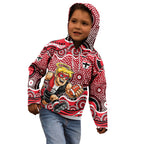 St Kilda Saints Kid Hoodie Aboriginal Dot Pattern - Football Mascot Heritage Pride