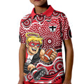 St Kilda Saints Kid Polo Shirt Aboriginal Dot Pattern - Football Mascot Heritage Pride