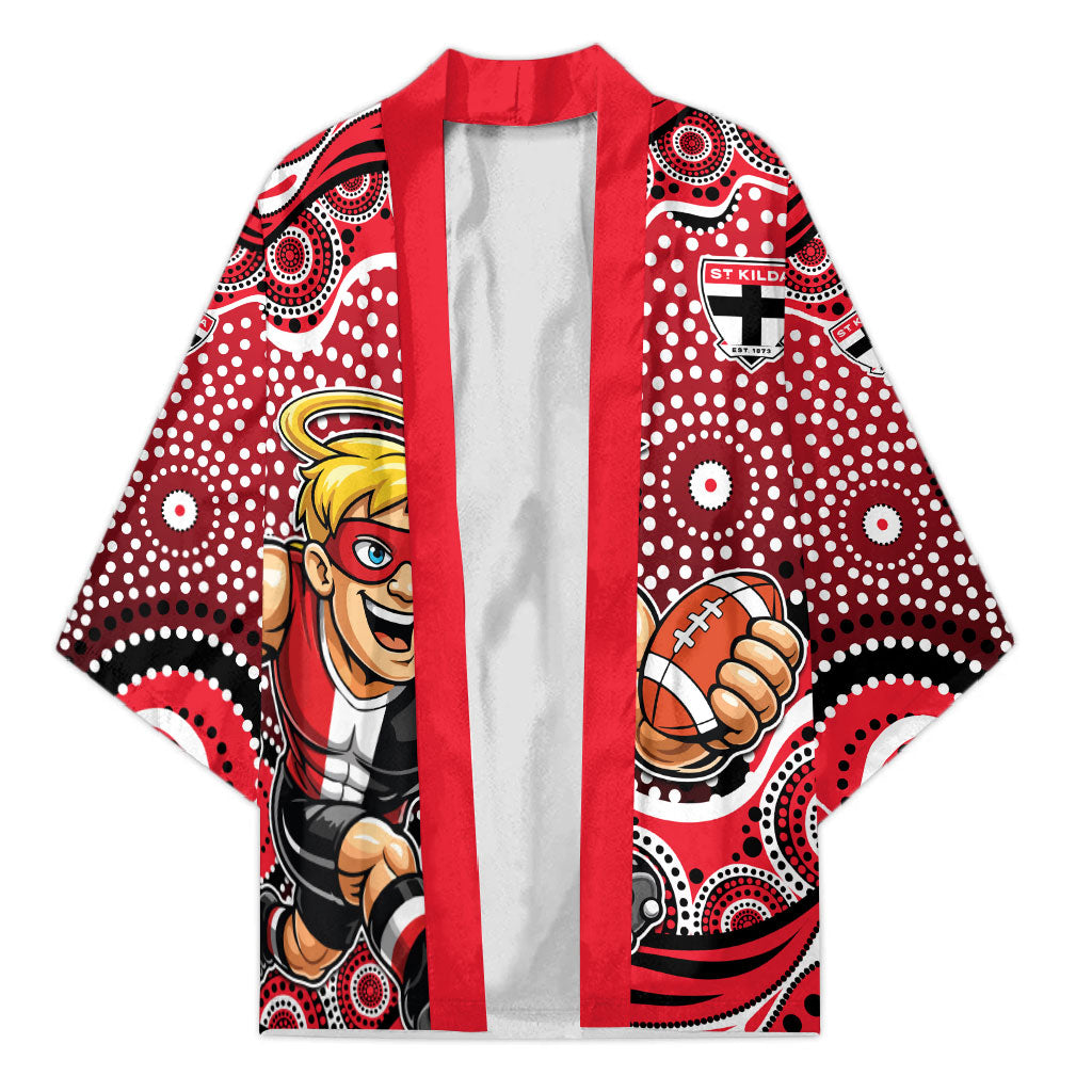 St Kilda Saints Kimono Aboriginal Dot Pattern - Football Mascot Heritage Pride