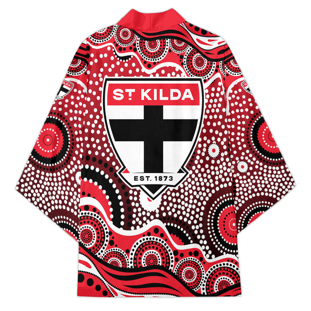 St Kilda Saints Kimono Aboriginal Dot Pattern - Football Mascot Heritage Pride