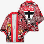 St Kilda Saints Kimono Aboriginal Dot Pattern - Football Mascot Heritage Pride