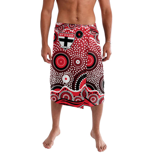 St Kilda Saints Lavalava Aboriginal Dot Pattern - Football Mascot Heritage Pride