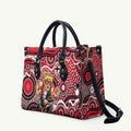 St Kilda Saints Leather Bag Aboriginal Dot Pattern - Football Mascot Heritage Pride