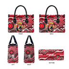 St Kilda Saints Leather Bag Aboriginal Dot Pattern - Football Mascot Heritage Pride