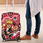 St Kilda Saints Luggage Cover Aboriginal Dot Pattern - Football Mascot Heritage Pride