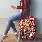 St Kilda Saints Luggage Cover Aboriginal Dot Pattern - Football Mascot Heritage Pride