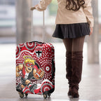 St Kilda Saints Luggage Cover Aboriginal Dot Pattern - Football Mascot Heritage Pride