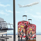 St Kilda Saints Luggage Cover Aboriginal Dot Pattern - Football Mascot Heritage Pride