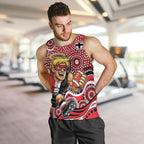 St Kilda Saints Men Tank Top Aboriginal Dot Pattern - Football Mascot Heritage Pride