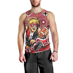St Kilda Saints Men Tank Top Aboriginal Dot Pattern - Football Mascot Heritage Pride