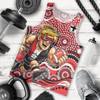 St Kilda Saints Men Tank Top Aboriginal Dot Pattern - Football Mascot Heritage Pride