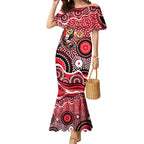 St Kilda Saints Mermaid Dress Aboriginal Dot Pattern - Football Mascot Heritage Pride