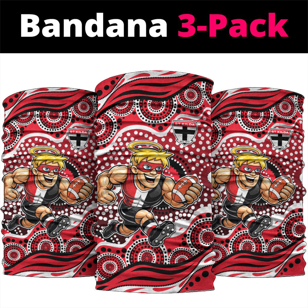 St Kilda Saints Neck Gaiter Aboriginal Dot Pattern - Football Mascot Heritage Pride