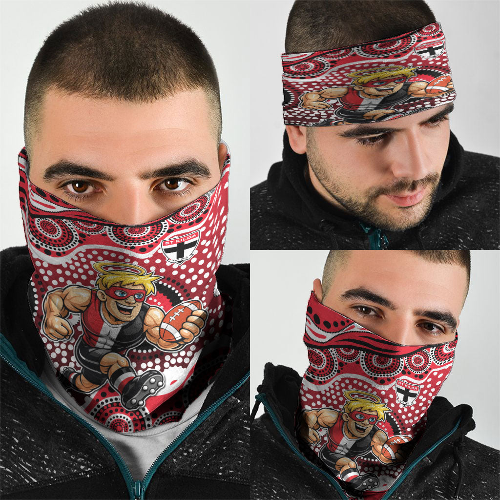 St Kilda Saints Neck Gaiter Aboriginal Dot Pattern - Football Mascot Heritage Pride