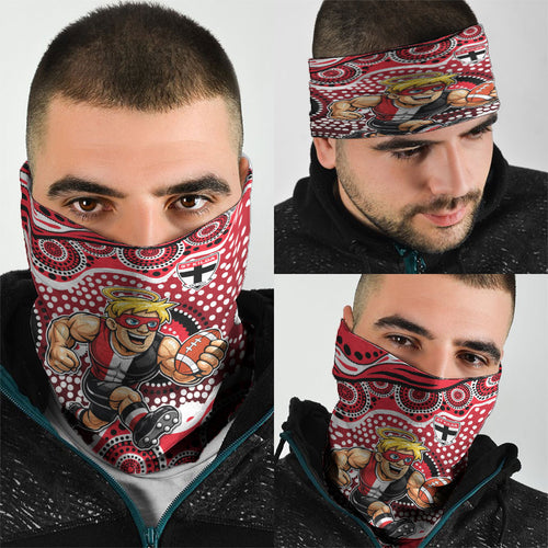 St Kilda Saints Neck Gaiter Aboriginal Dot Pattern - Football Mascot Heritage Pride
