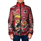 St Kilda Saints Padded Jacket Aboriginal Dot Pattern - Football Mascot Heritage Pride