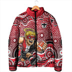 St Kilda Saints Padded Jacket Aboriginal Dot Pattern - Football Mascot Heritage Pride