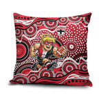 St Kilda Saints Pillow Cover Aboriginal Dot Pattern - Football Mascot Heritage Pride