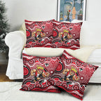 St Kilda Saints Pillow Cover Aboriginal Dot Pattern - Football Mascot Heritage Pride