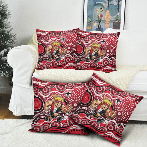 St Kilda Saints Pillow Cover Aboriginal Dot Pattern - Football Mascot Heritage Pride