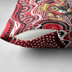 St Kilda Saints Pillow Cover Aboriginal Dot Pattern - Football Mascot Heritage Pride