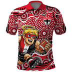 St Kilda Saints Polo Shirt Aboriginal Dot Pattern - Football Mascot Heritage Pride