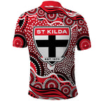 St Kilda Saints Polo Shirt Aboriginal Dot Pattern - Football Mascot Heritage Pride