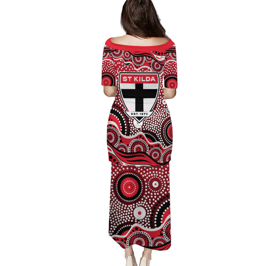 St Kilda Saints Puletasi Aboriginal Dot Pattern - Football Mascot Heritage Pride