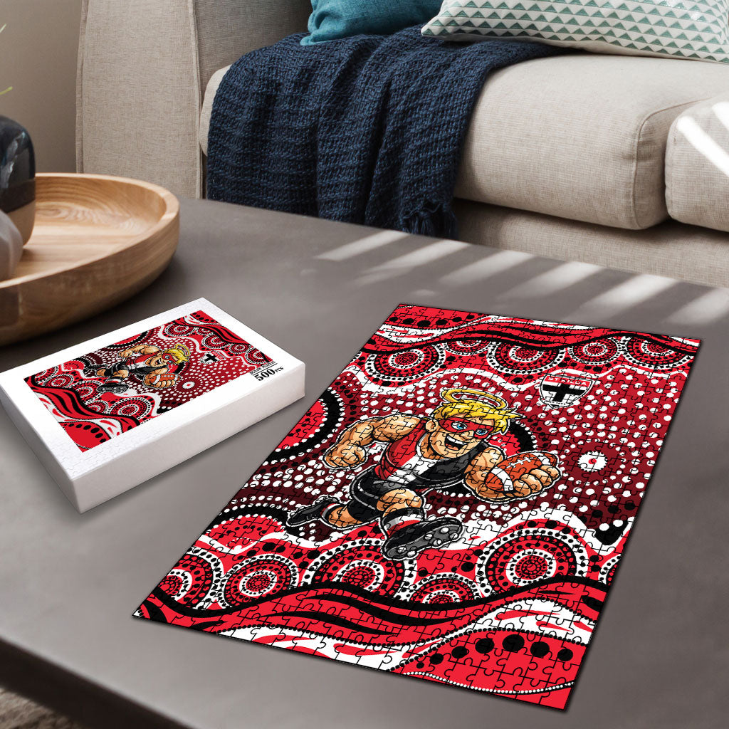 St Kilda Saints Puzzle Aboriginal Dot Pattern - Football Mascot Heritage Pride