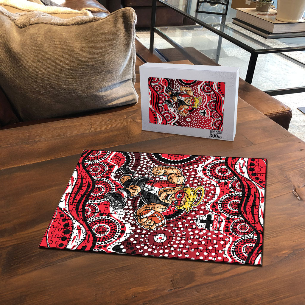 St Kilda Saints Puzzle Aboriginal Dot Pattern - Football Mascot Heritage Pride
