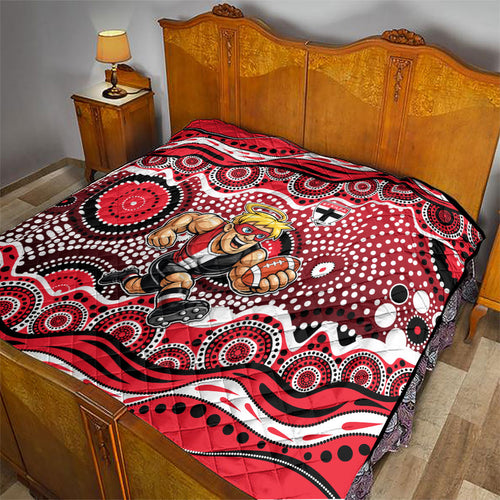 St Kilda Saints Quilt Aboriginal Dot Pattern - Football Mascot Heritage Pride