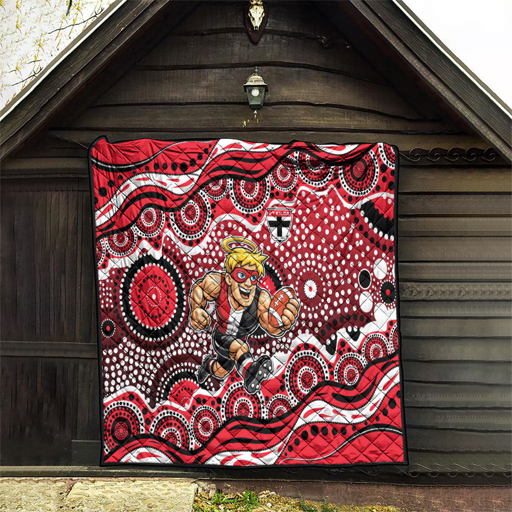 St Kilda Saints Quilt Aboriginal Dot Pattern - Football Mascot Heritage Pride
