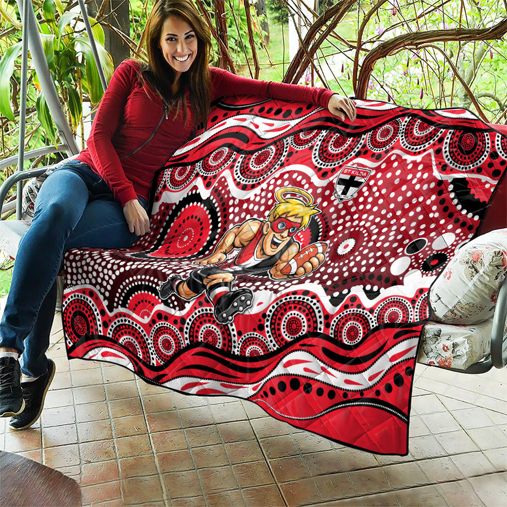 St Kilda Saints Quilt Aboriginal Dot Pattern - Football Mascot Heritage Pride