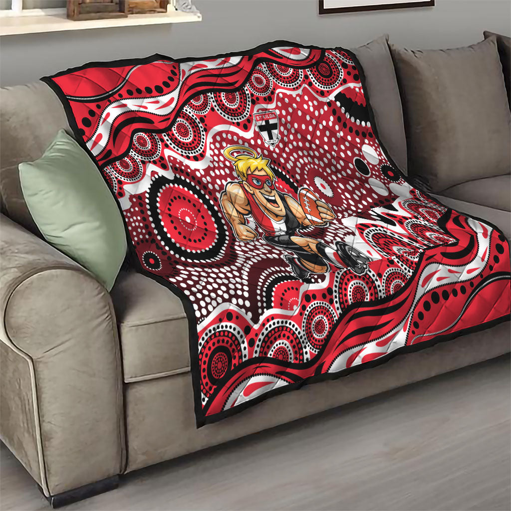St Kilda Saints Quilt Aboriginal Dot Pattern - Football Mascot Heritage Pride