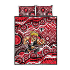 St Kilda Saints Quilt Bed Set Aboriginal Dot Pattern - Football Mascot Heritage Pride