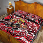 St Kilda Saints Quilt Bed Set Aboriginal Dot Pattern - Football Mascot Heritage Pride