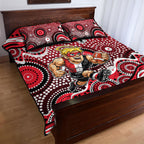 St Kilda Saints Quilt Bed Set Aboriginal Dot Pattern - Football Mascot Heritage Pride